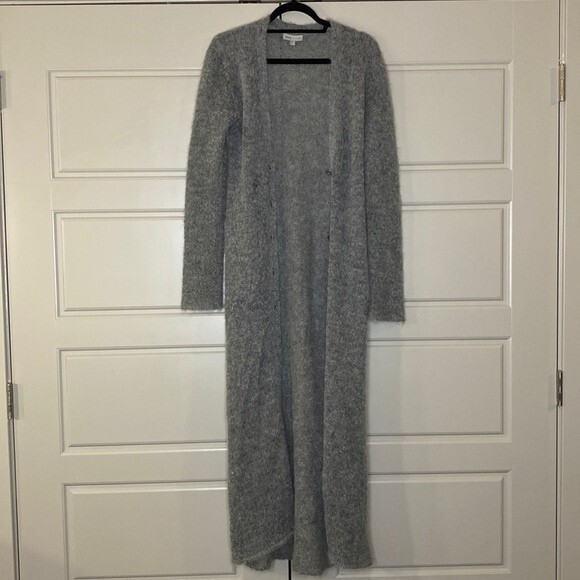 Mango Tricot Grey Long Mohair Cardigan S - Picture 1 of 5